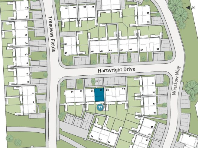 Site plan three bedroom house - artist's impression subject to change